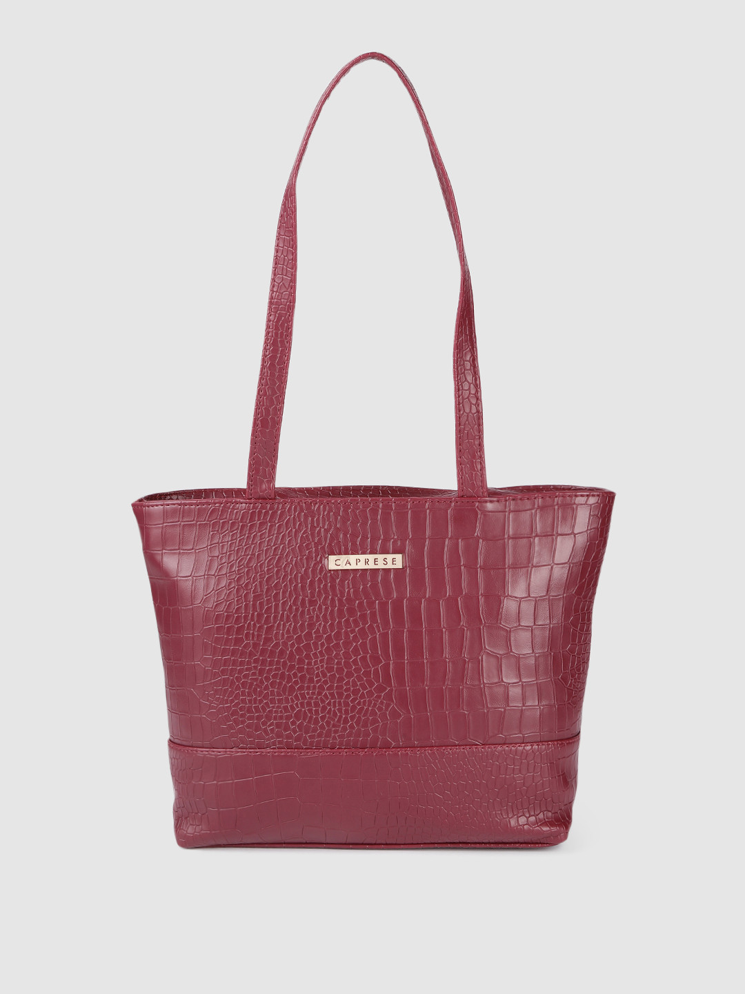 

Caprese Burgundy Animal Textured Leather Shoulder Bag
