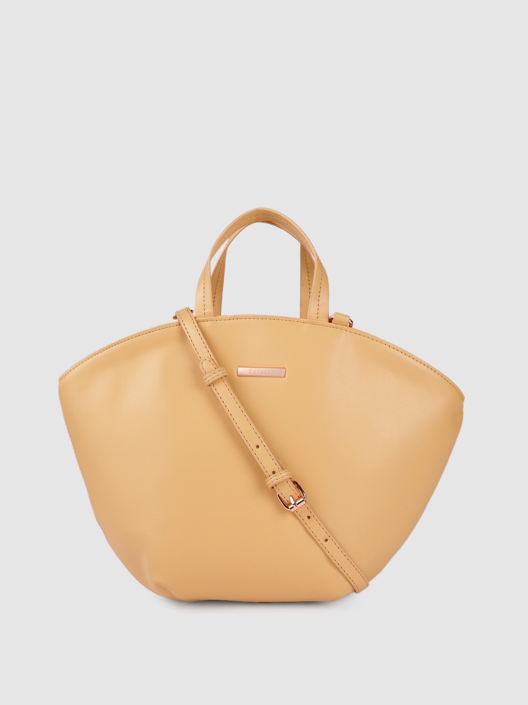 

Caprese Women Beige Solid Handheld Bag