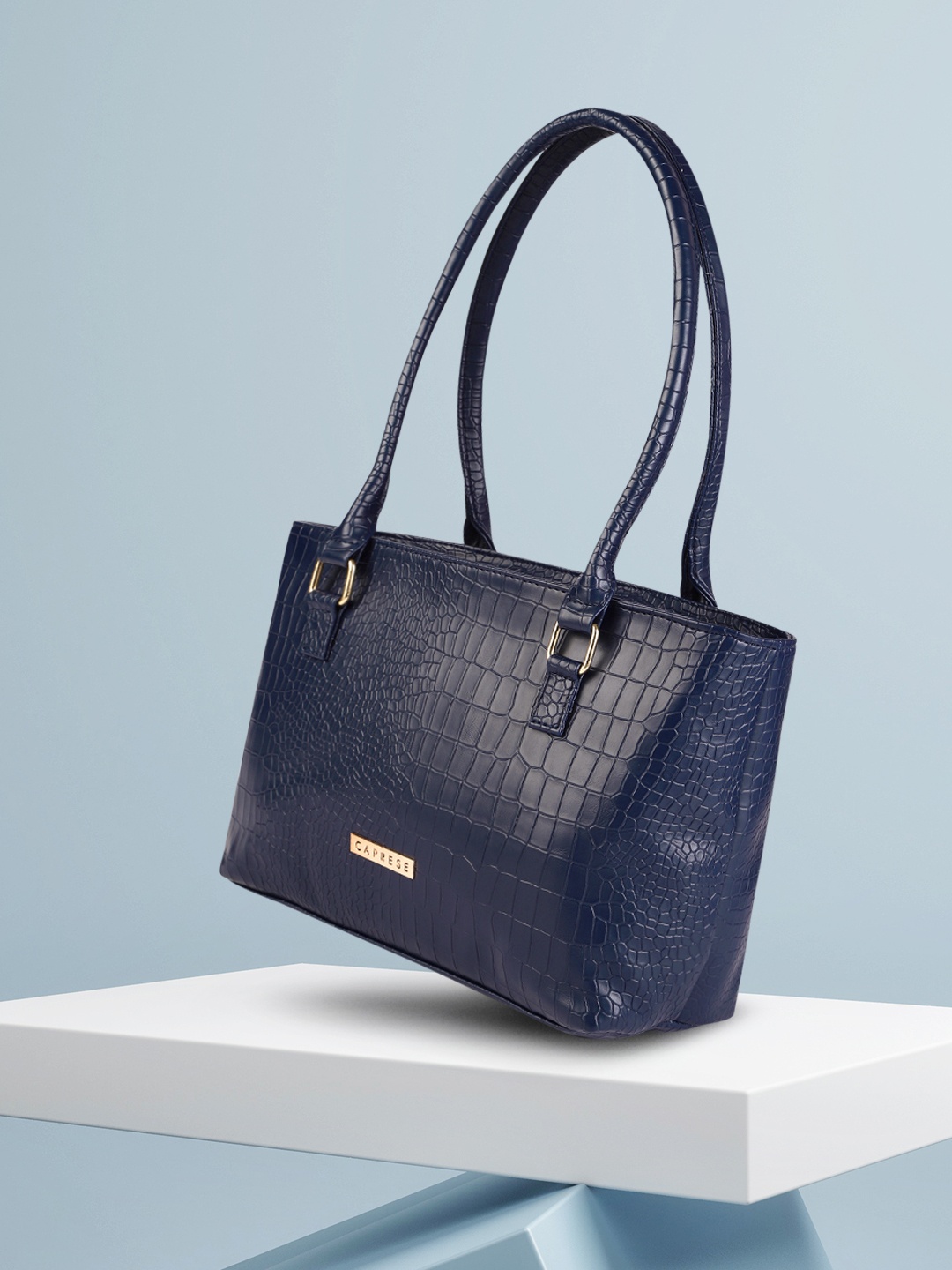 

Caprese Women Navy Blue Textured Shoulder Bag