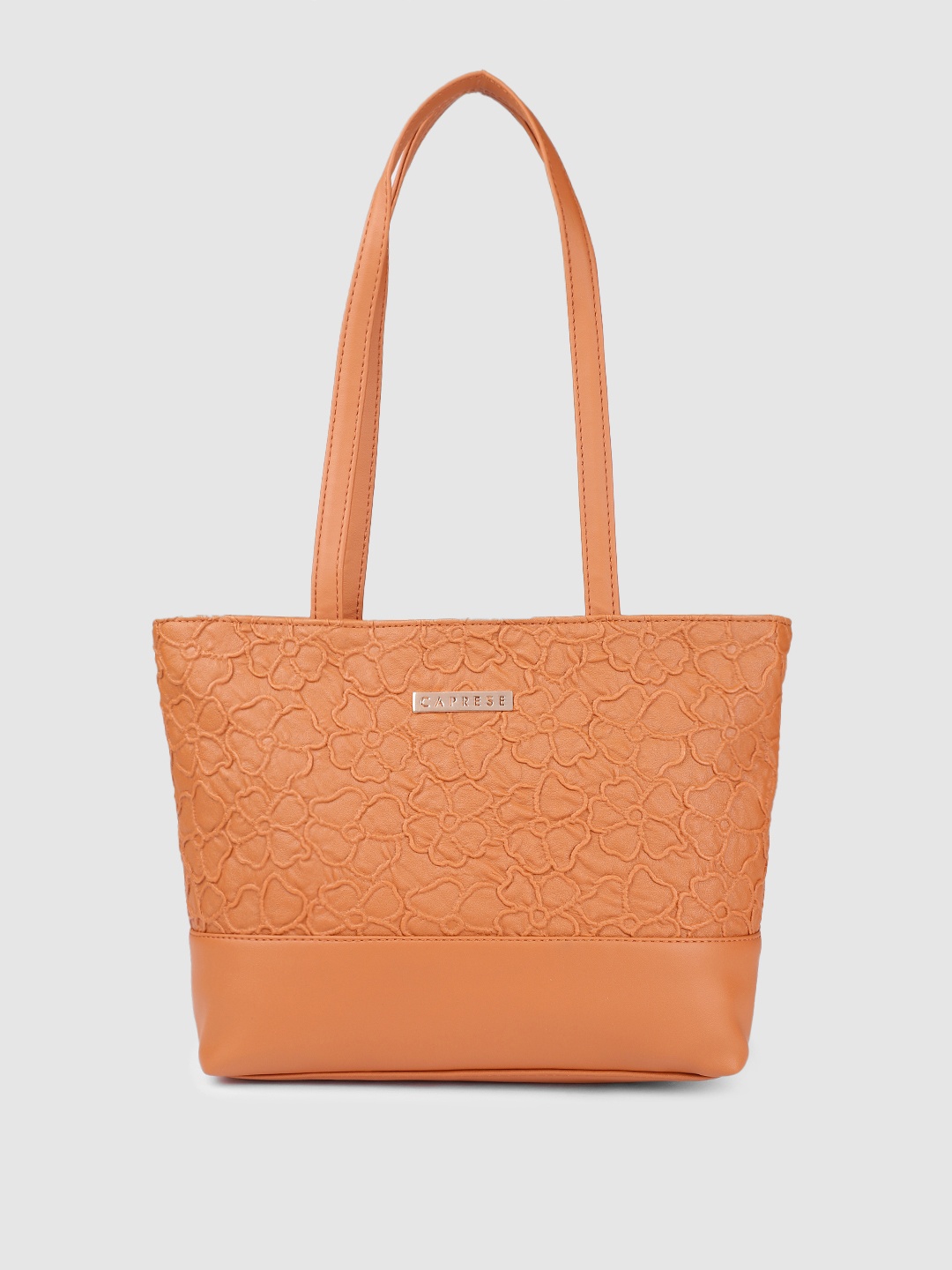 

Caprese Women Tan Brown Floral Textured Shoulder Bag