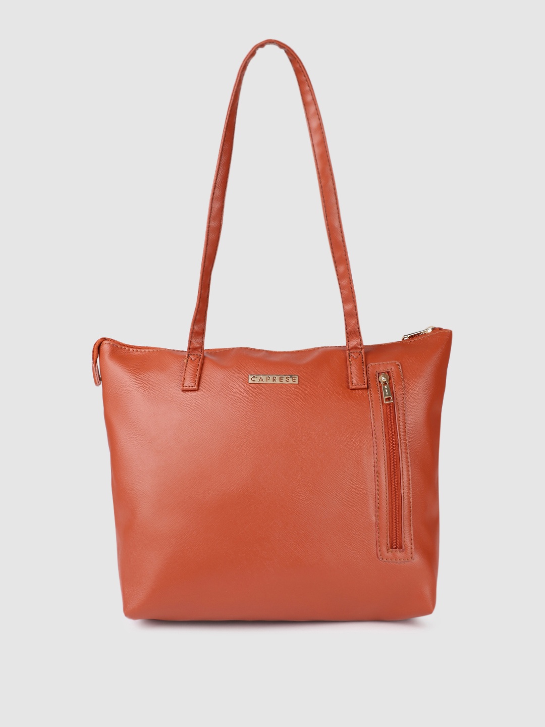 

Caprese Tan Leather Structured Shoulder Bag