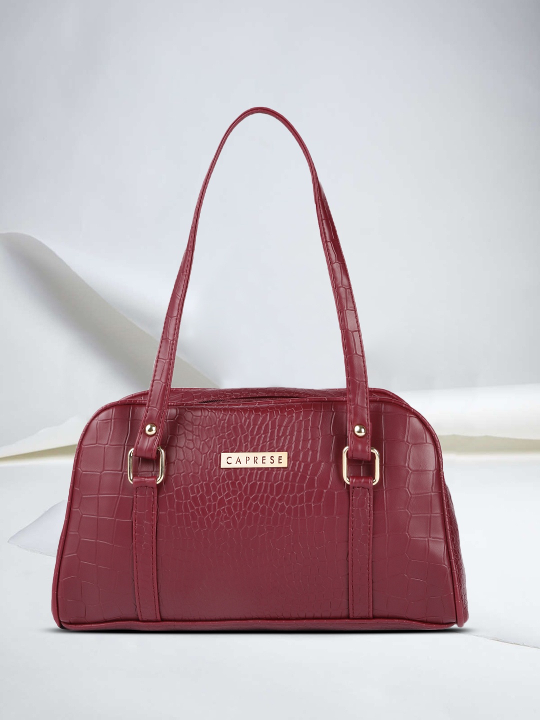 

Caprese Women Burgundy Textured Leather Shoulder Bag