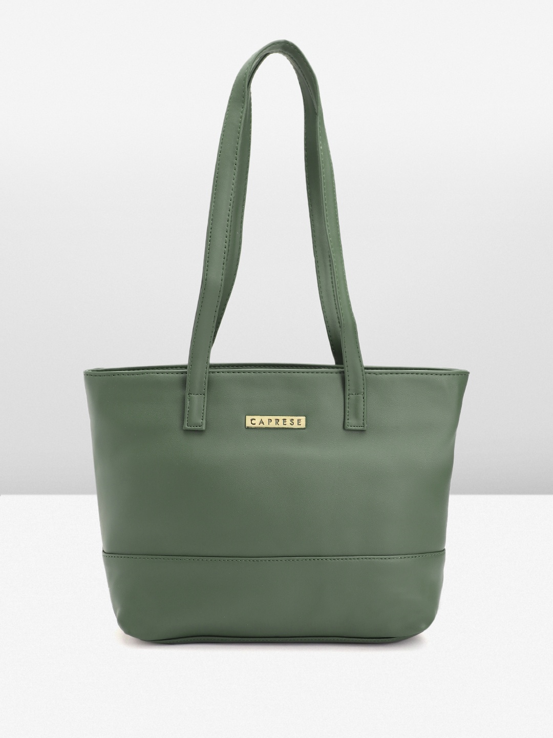 

Caprese Leather Structured Shoulder Bag, Olive