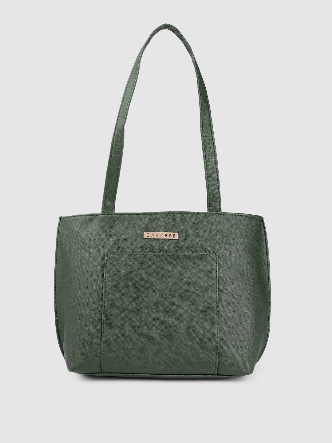 

Caprese Green Leather Structured Shoulder Bag