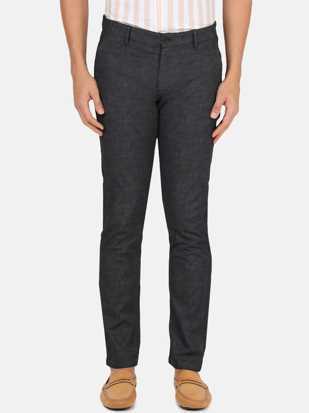 

Crocodile Men Black Solid Smart Slim Fit Cotton Regular Trousers