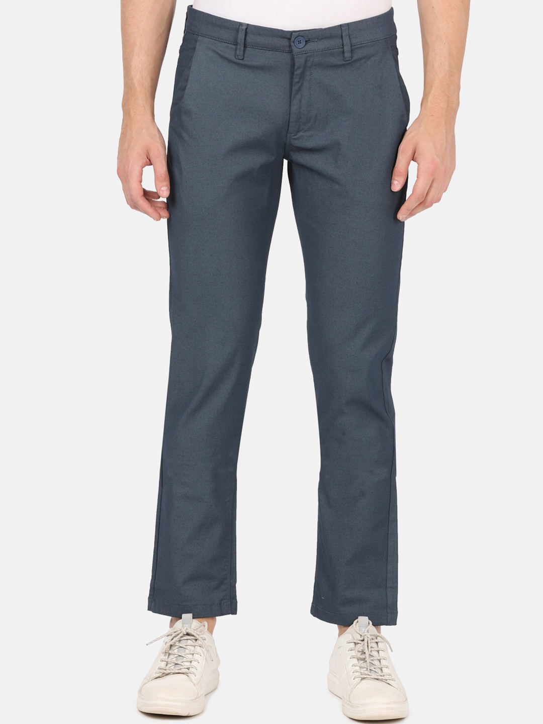 

Crocodile Men Navy Blue Smart Slim Fit Cotton Regular Trousers