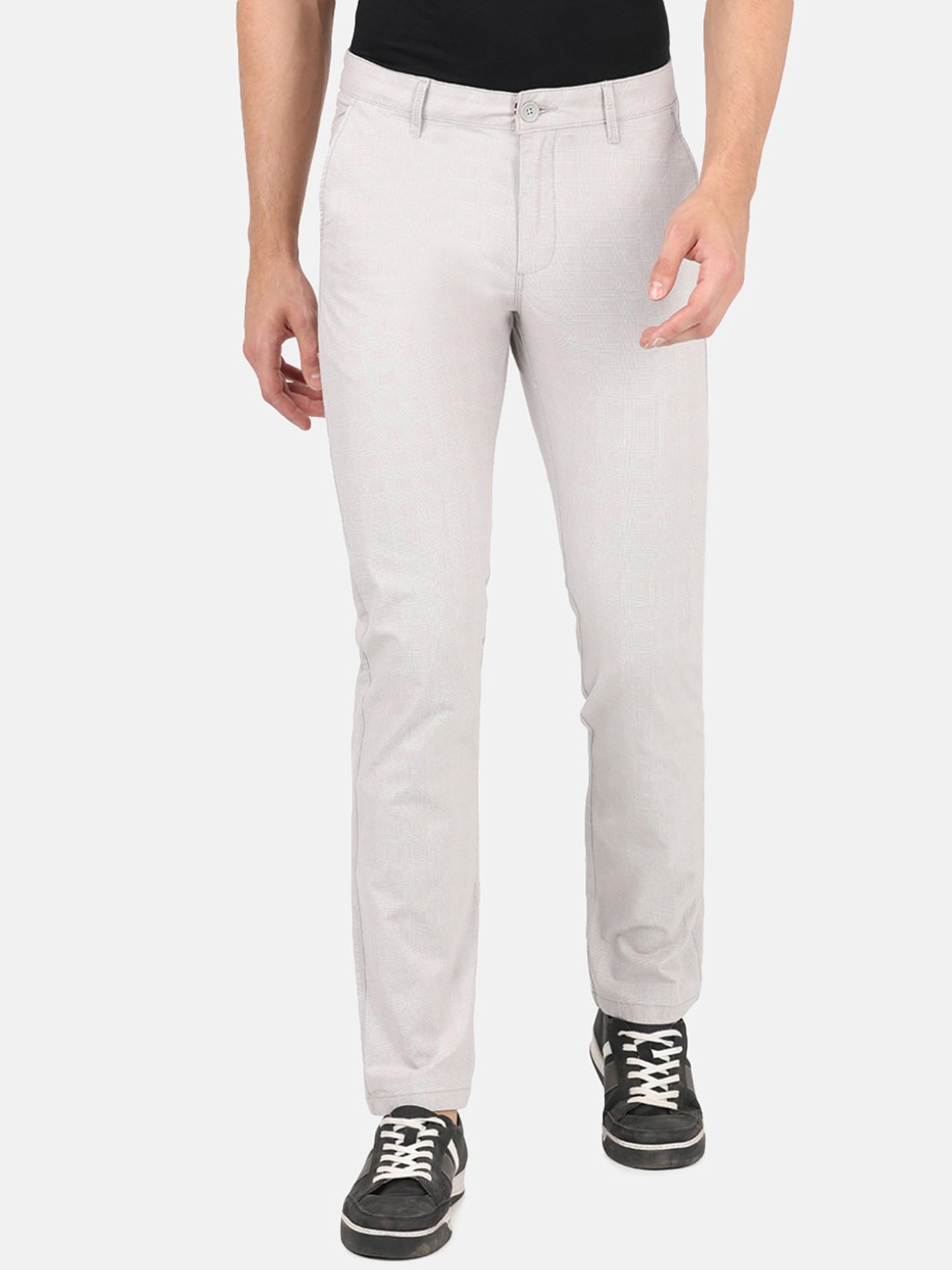

Crocodile Men White Smart Slim Fit Trousers