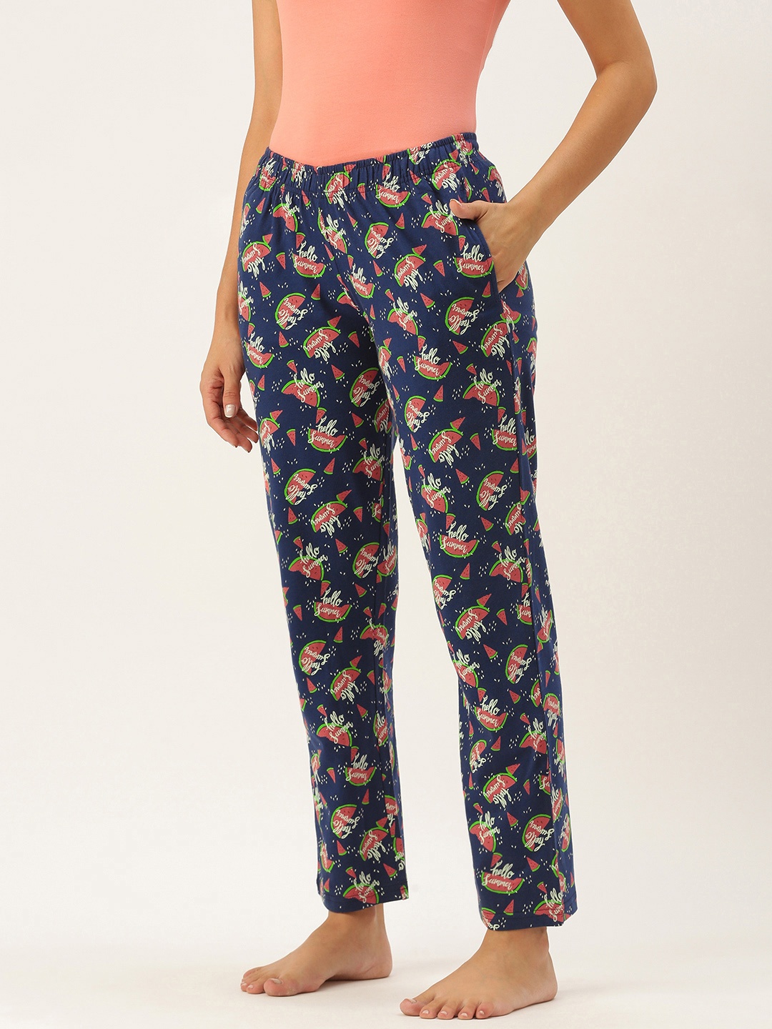 

Clt.s Women Blue Printed Cotton Lounge Pants