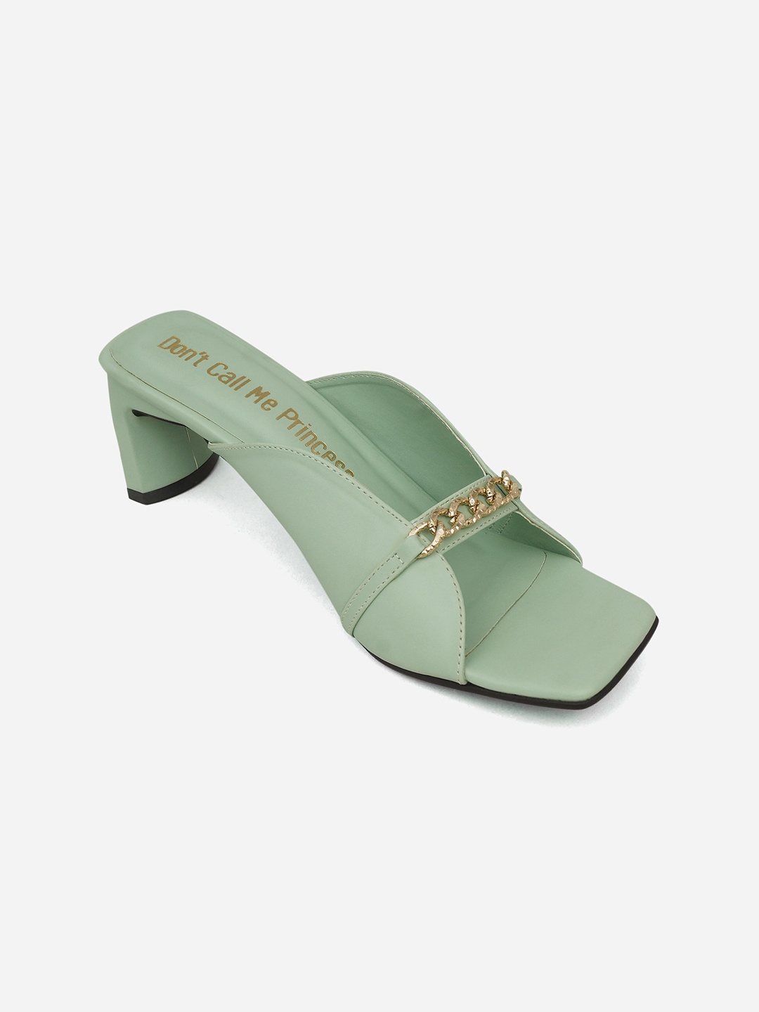

Don't Call Me Princess Green Block Sandals