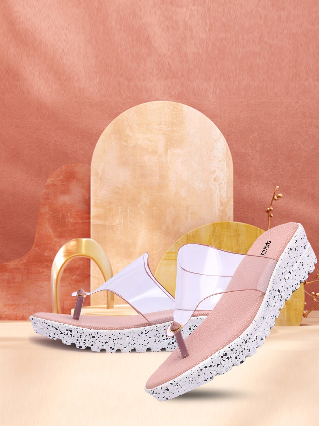 

RINDAS Women Pink Open Toe Flats
