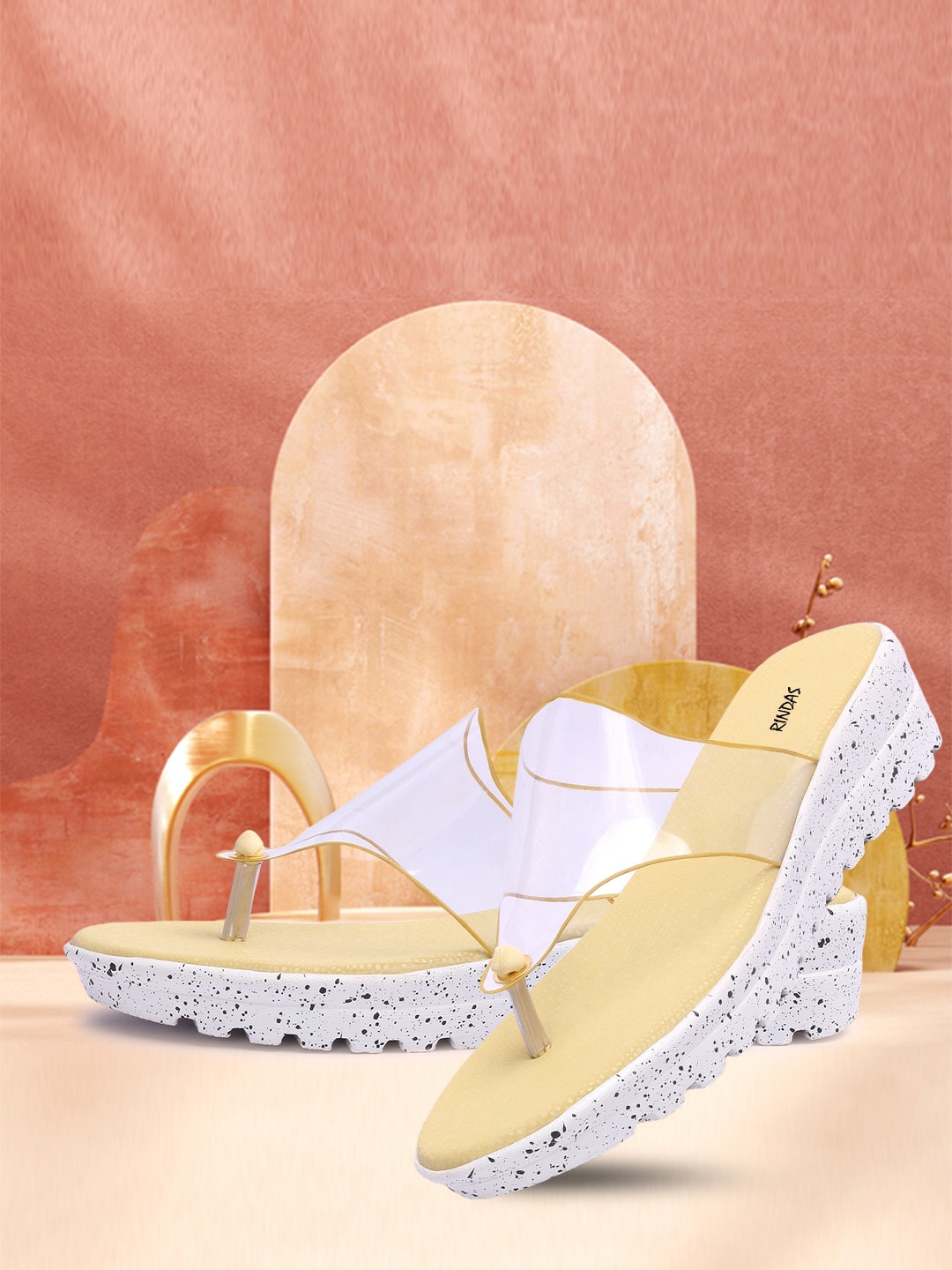 

RINDAS Women Yellow Open Toe Flats