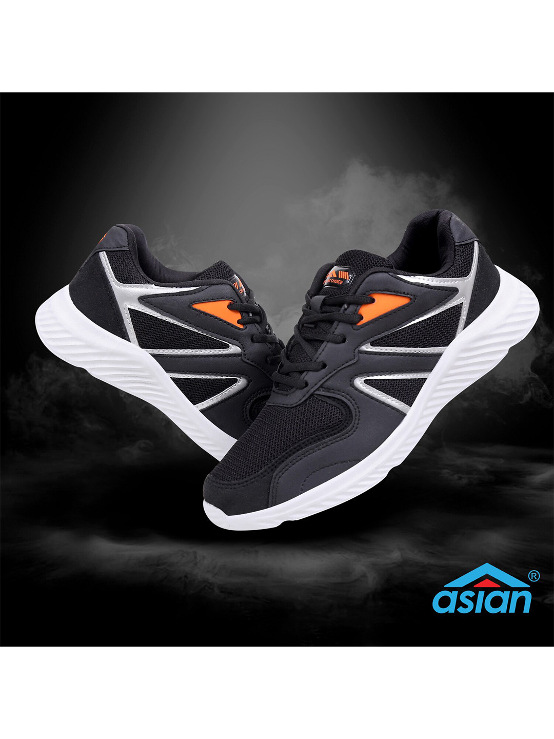 

ASIAN Men Black Mesh Running Shoes