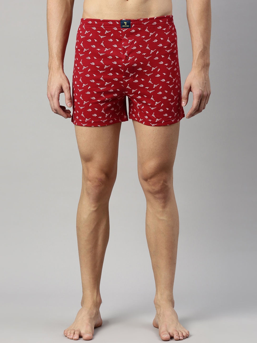 

Joven Men Red Printed Pure Cotton Boxers