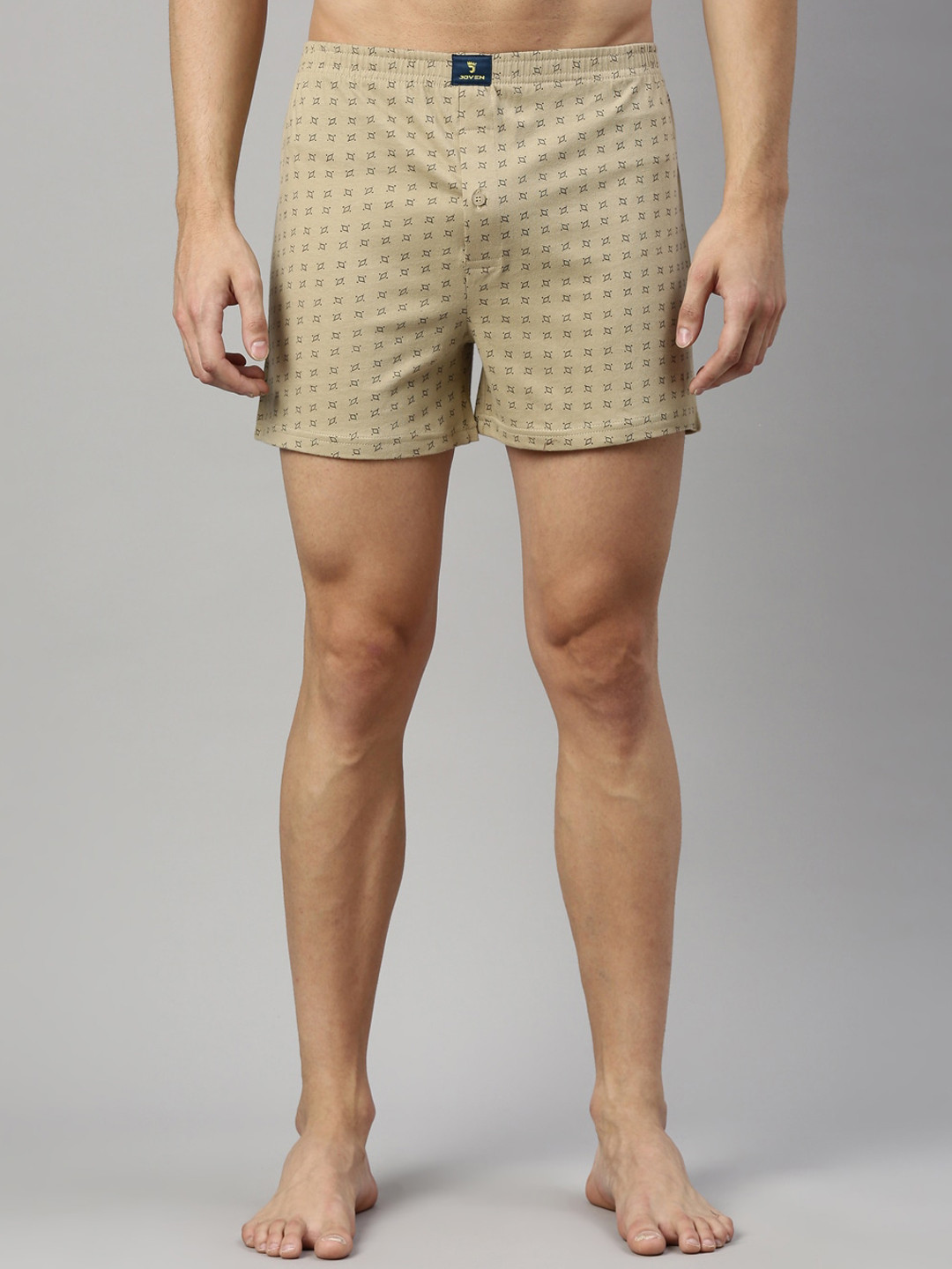 

Joven Men Beige Printed Pure Cotton Boxers