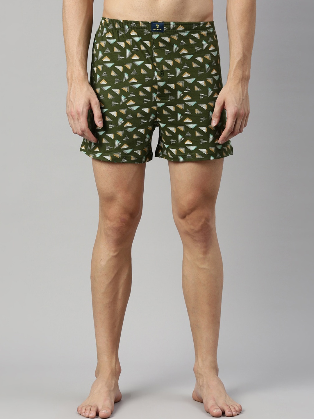 

Joven Men Olive Printed Cotton Boxers 22JB1K-PM