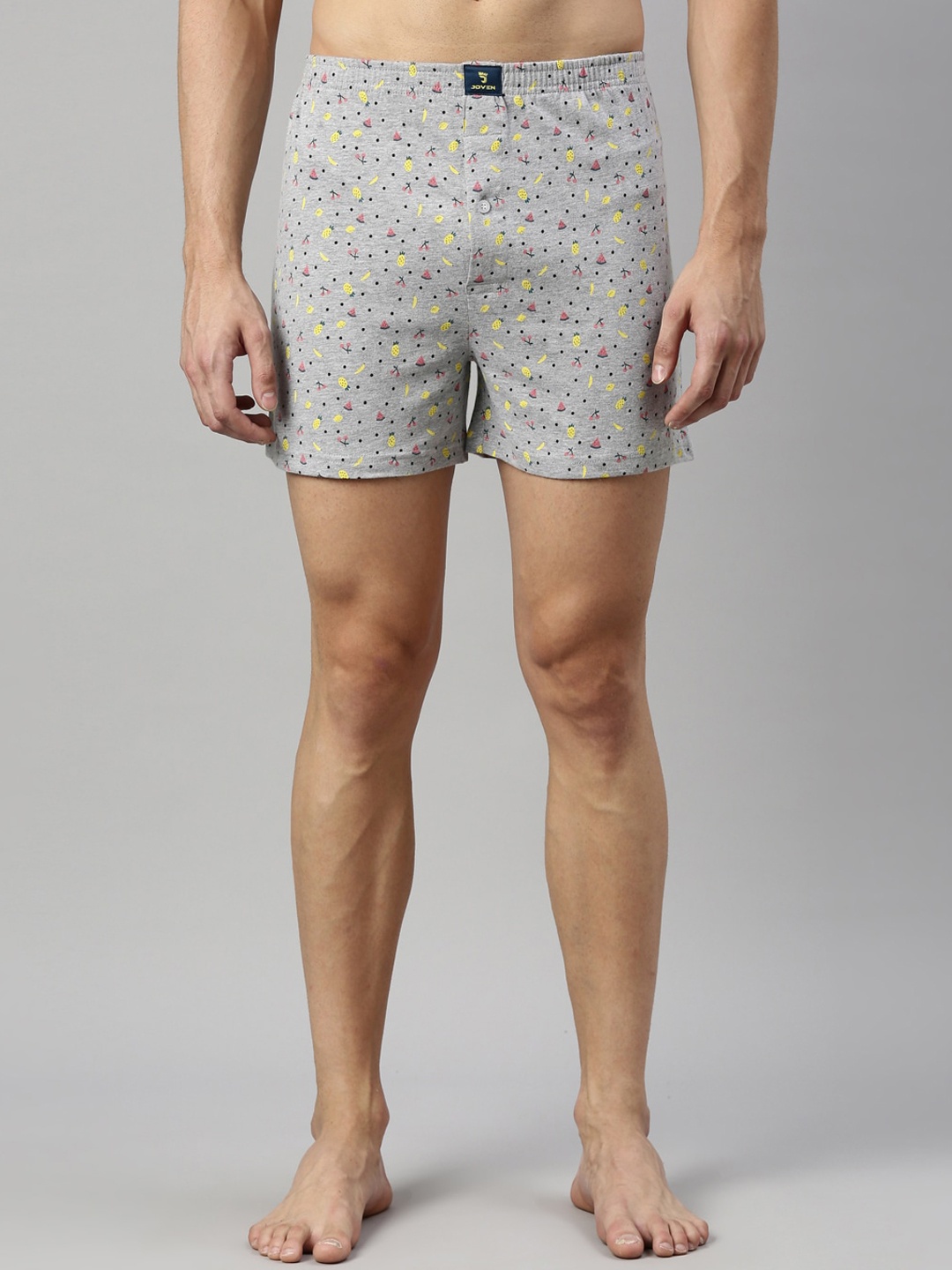 

Joven Men Grey Printed Pure Cotton Boxers