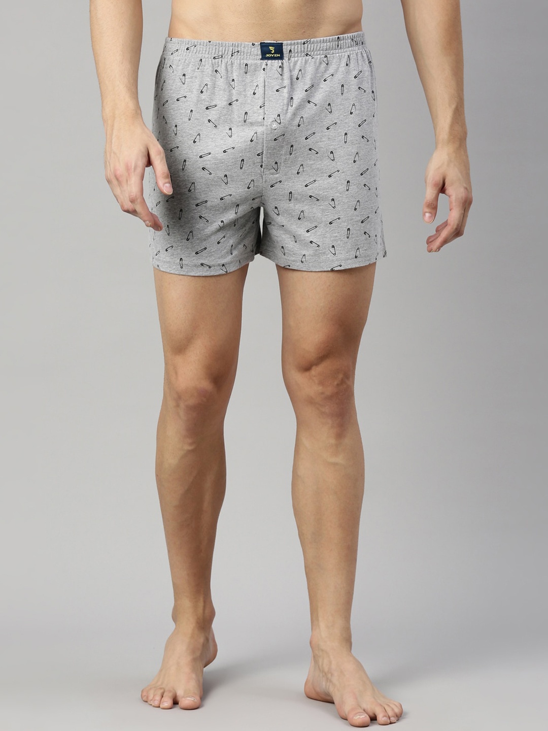 

Joven Men Grey Printed Pure Cotton Boxers