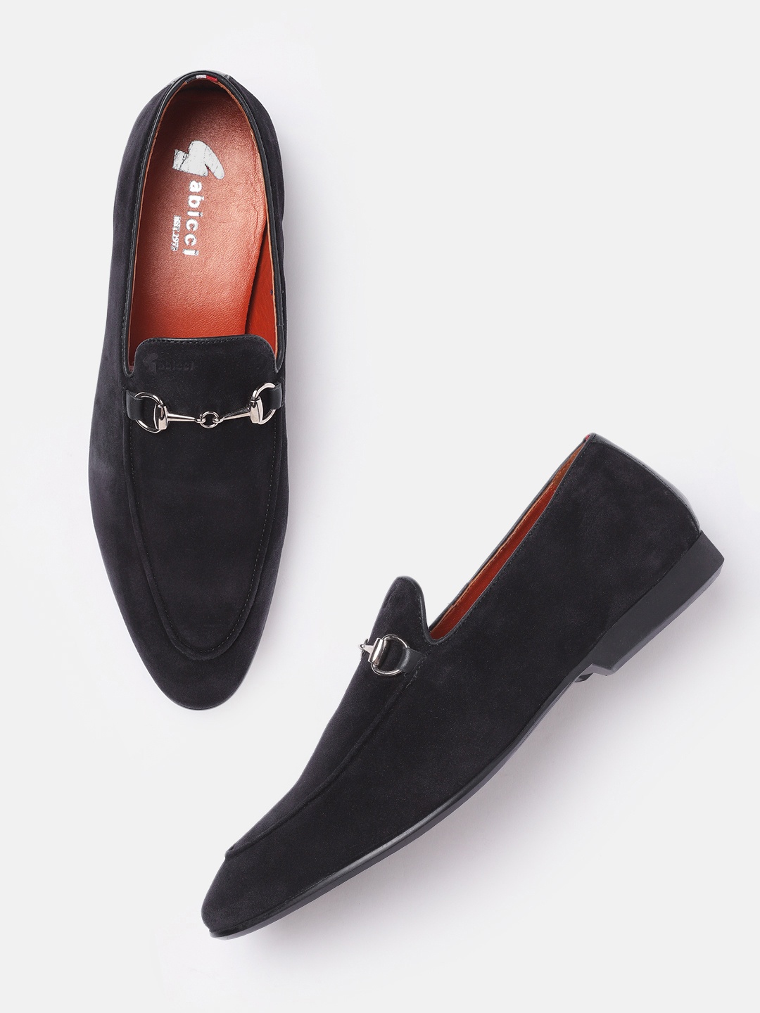

GABICCI Men Navy Blue Slip On Leather Formal Shoes
