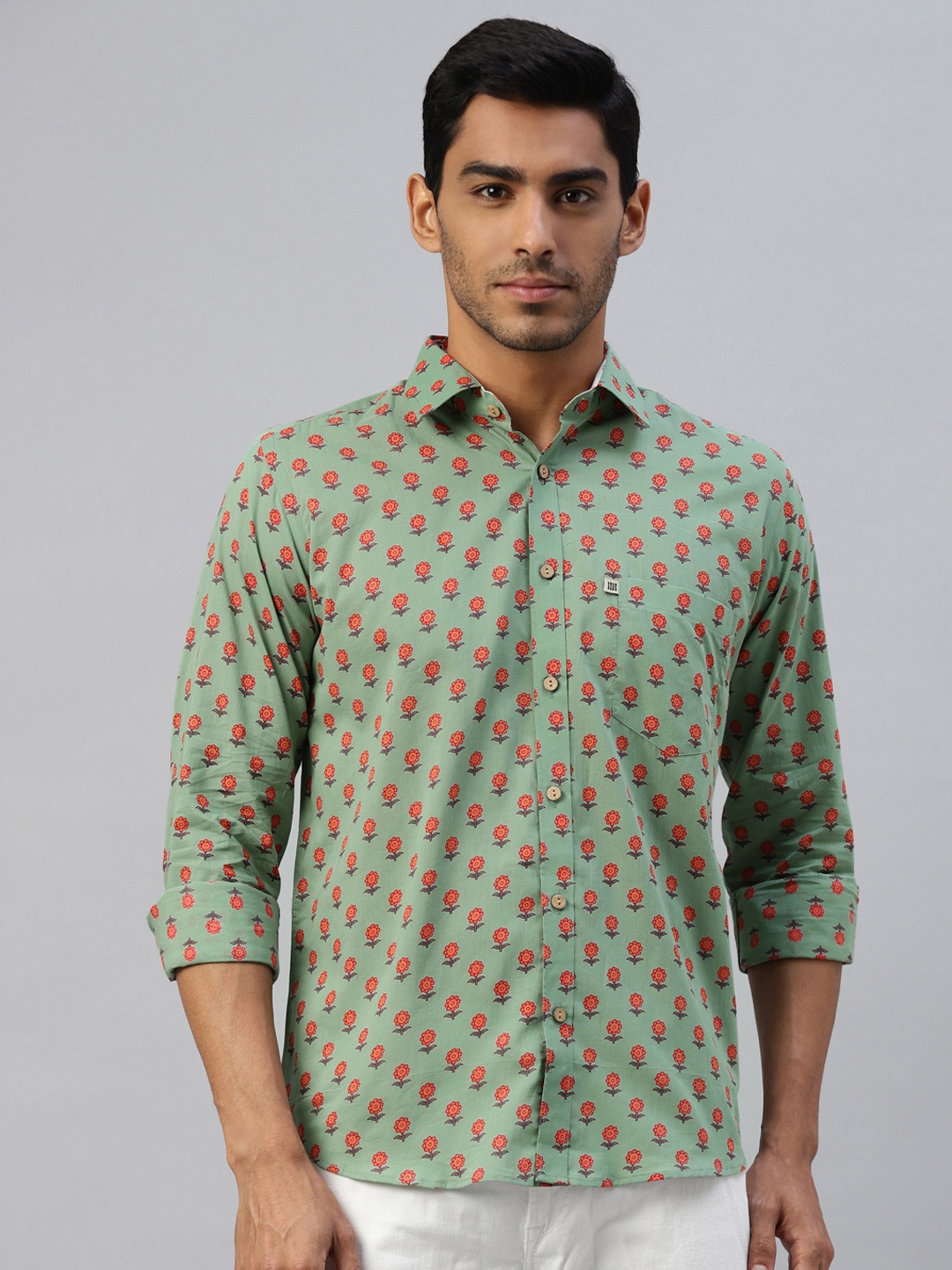 

Readiprint Men Green Ethnic Motifs Printed Casual Shirt