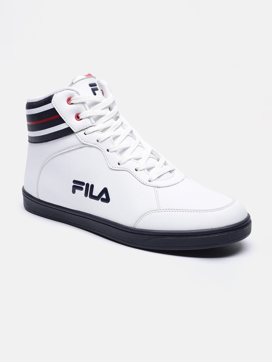 

FILA Men White Striped PU Sneakers