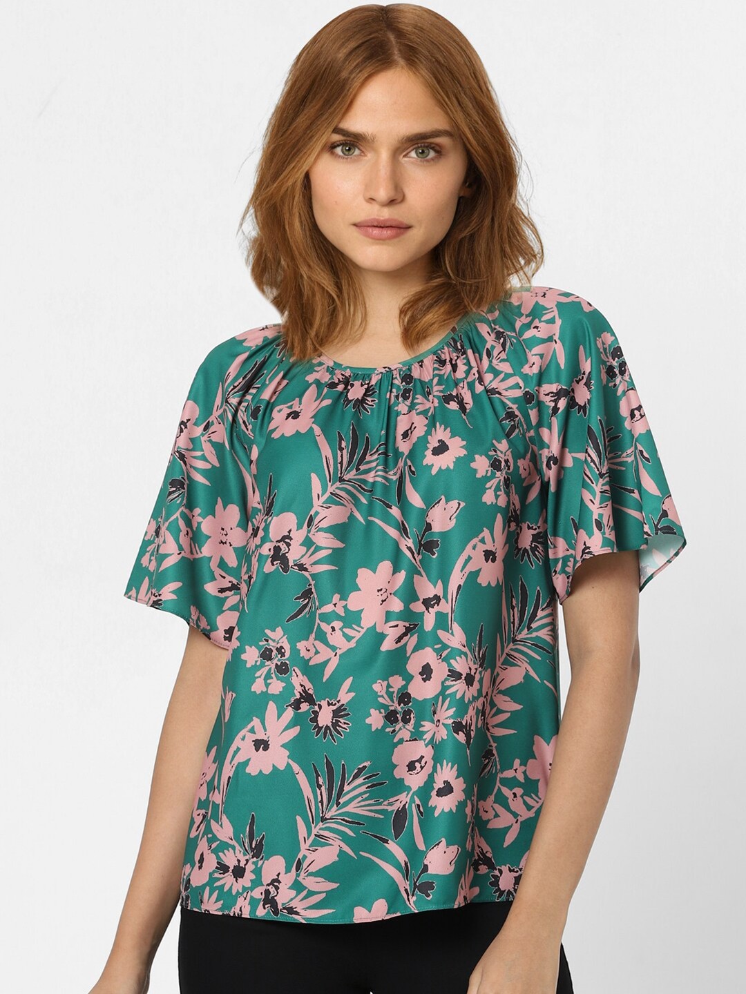 

Vero Moda Women Green Floral Print Top