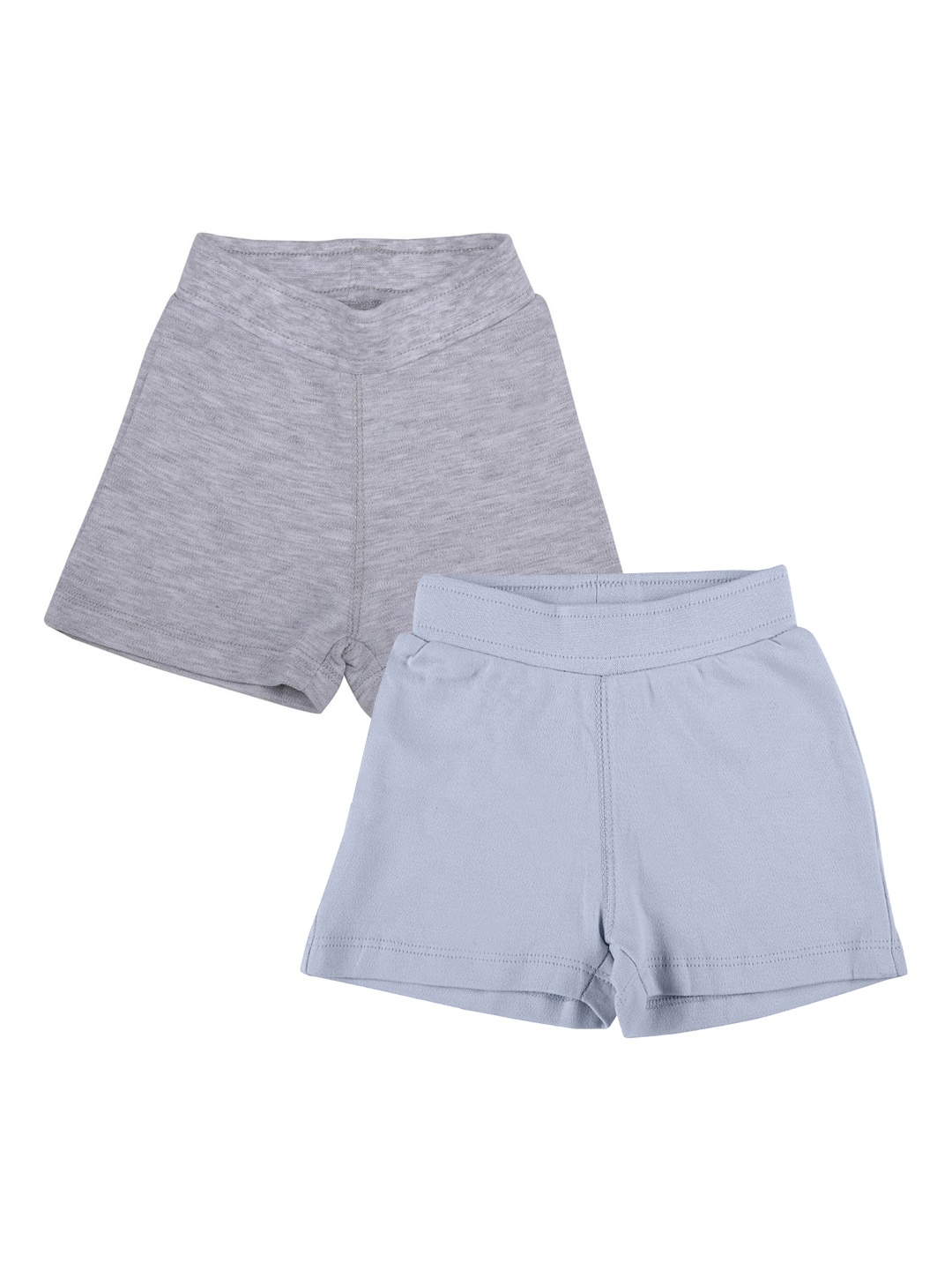 

My Milestones Boys Pack of 2 Cotton Shorts, Grey melange