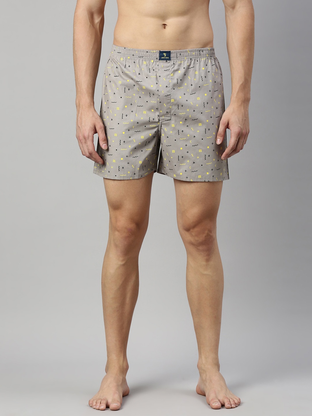 

Joven Men Grey Printed Pure Cotton Boxers