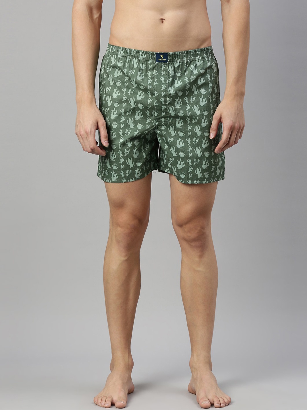 

Joven Men Green Printed Pure Cotton Boxers