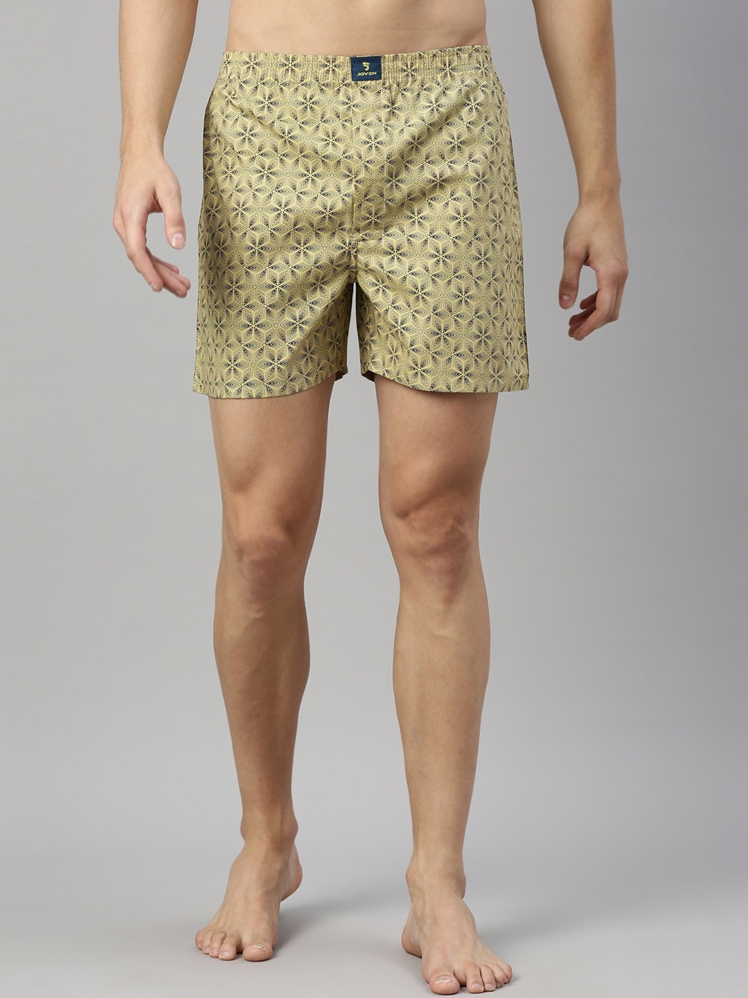 

Joven Men Beige Printed Pure Cotton Boxer