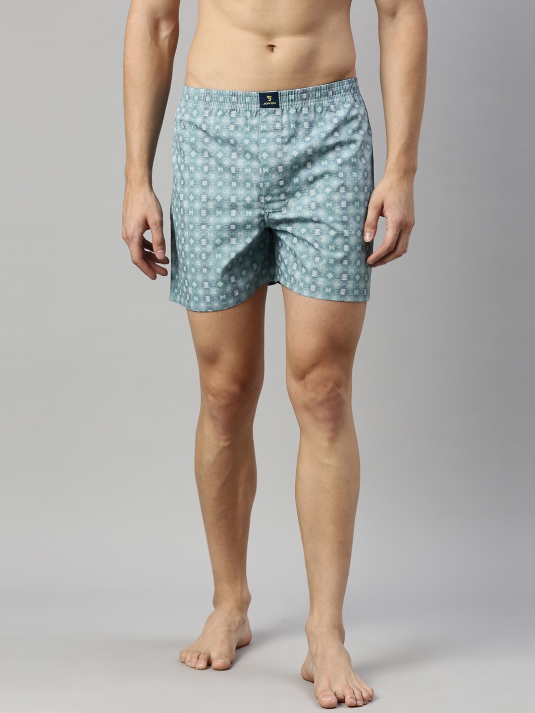 

Joven Men Teal Blue Printed Pure Cotton Boxer