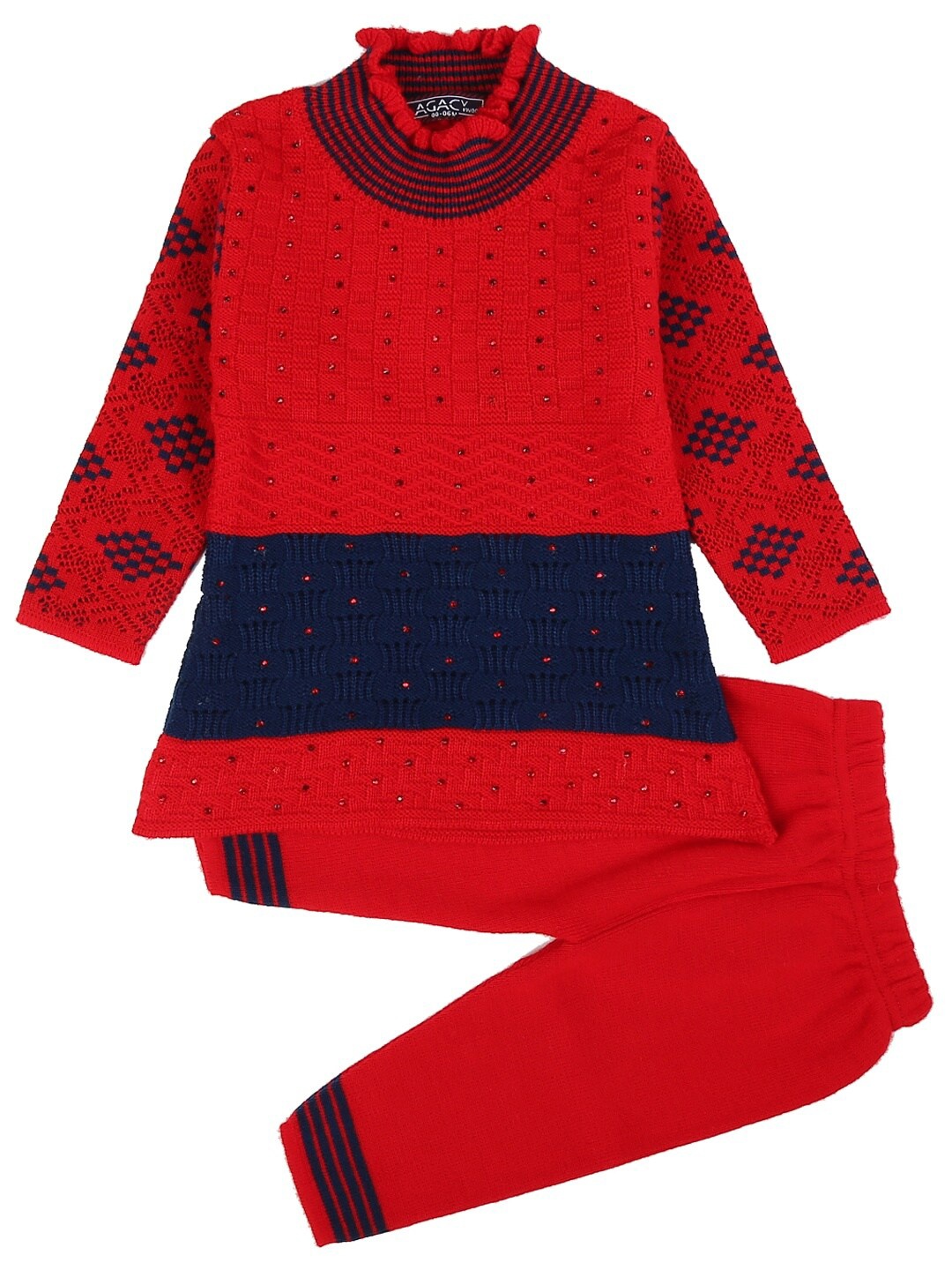 

V-Mart Kids Red & Navy Blue Acrylic Clothing Set