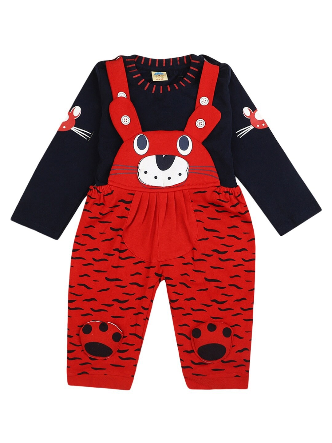 

V-Mart Unisex Kids Red & Black Printed T-shirt with Shorts