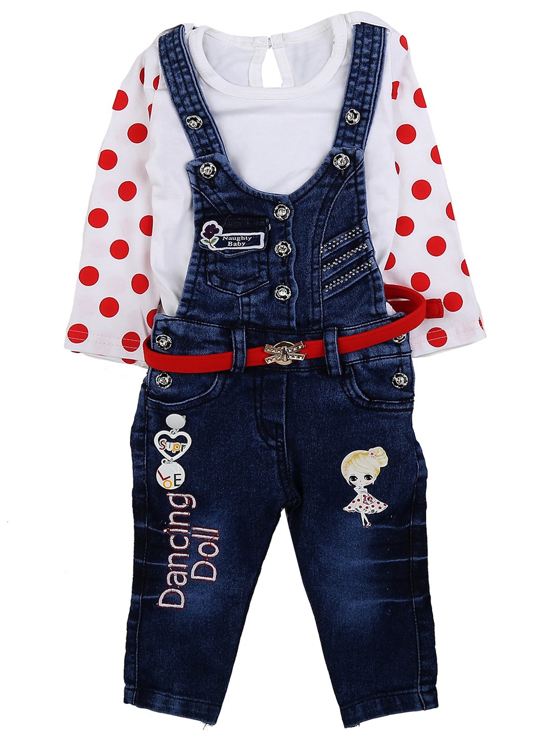 

V-Mart Kids White & Blue Printed T-shirt with Shorts