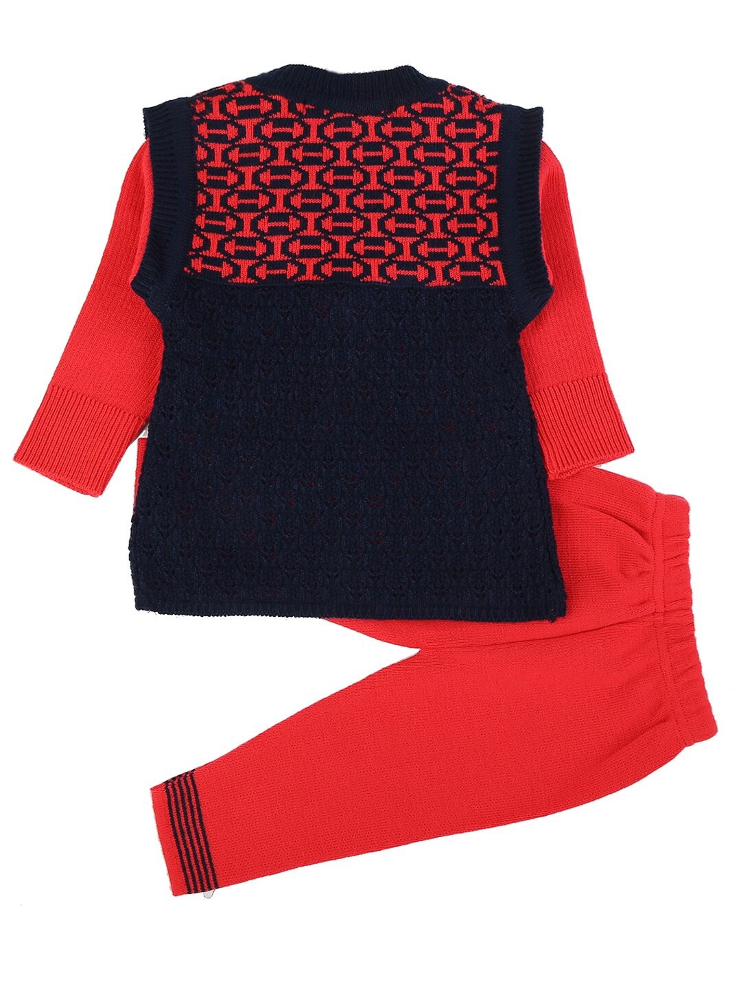 

V-Mart Unisex Kids Red & Navy Blue Top with Trousers