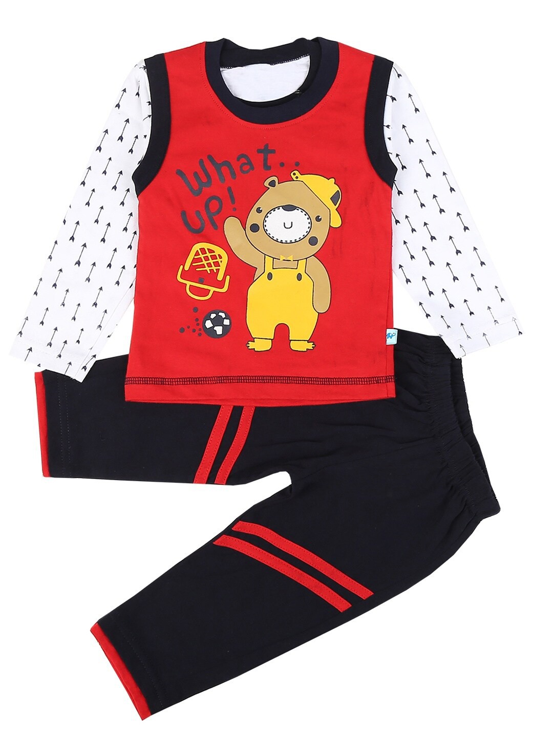 

V-Mart Kids Red Printed T-shirt with Pyjamas