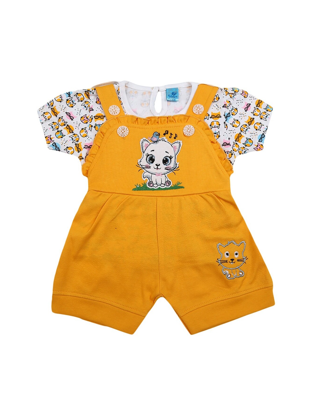 

V-Mart Unisex Kids Gold-Toned Printed Clothing Set