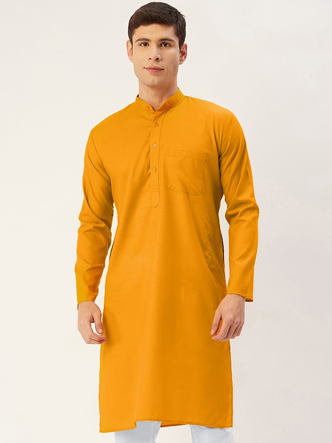 

Jompers Men Mustard Yellow Kurta