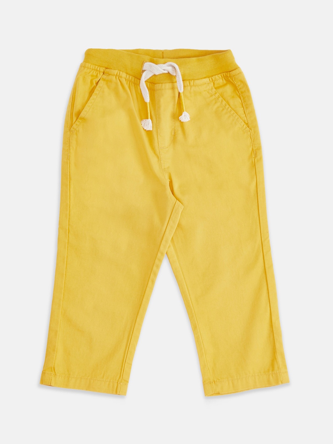 

Pantaloons Baby Boys Yellow Cotton Trousers