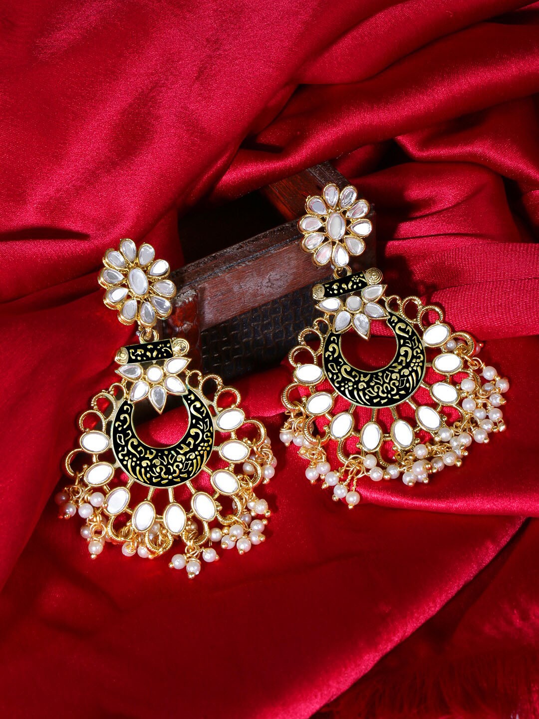 

LIVE EVIL Black Contemporary Chandbalis Earrings