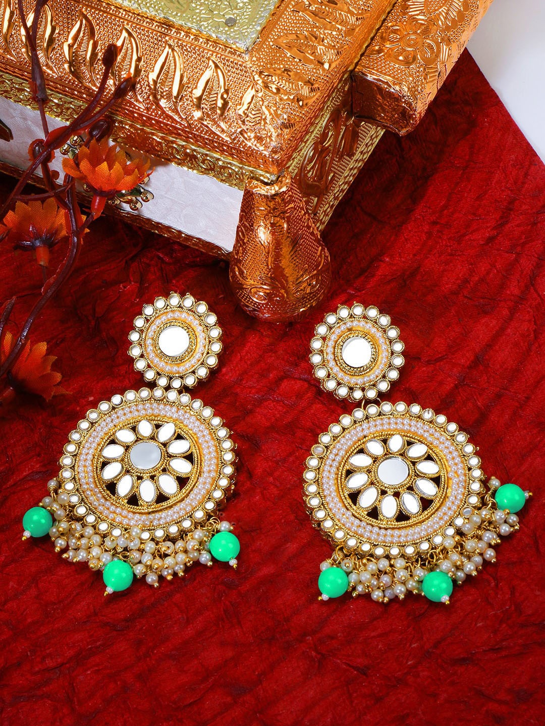 

LIVE EVIL Green Contemporary Drop Earrings