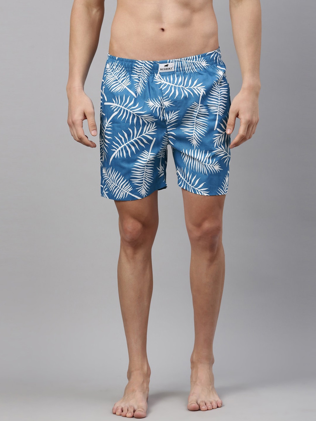 

Bushirt Men Blue & White Printed Pure Cotton Boxer BX00173