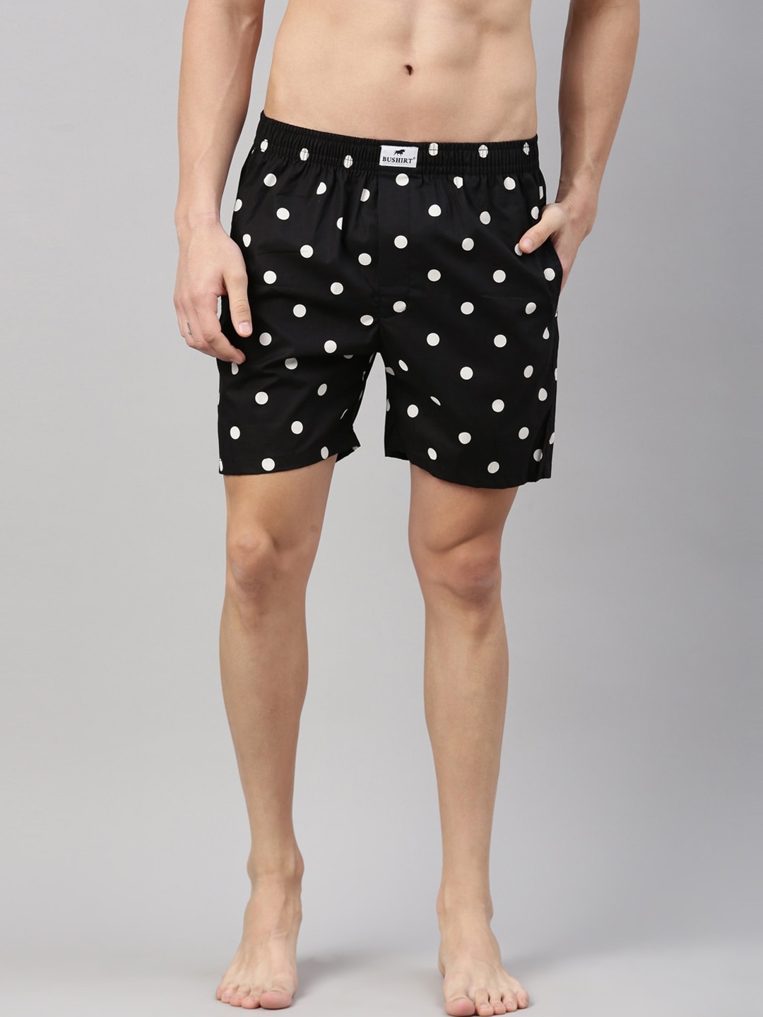 

Bushirt Men Black Printed Pure Cotton Boxers- BX00174