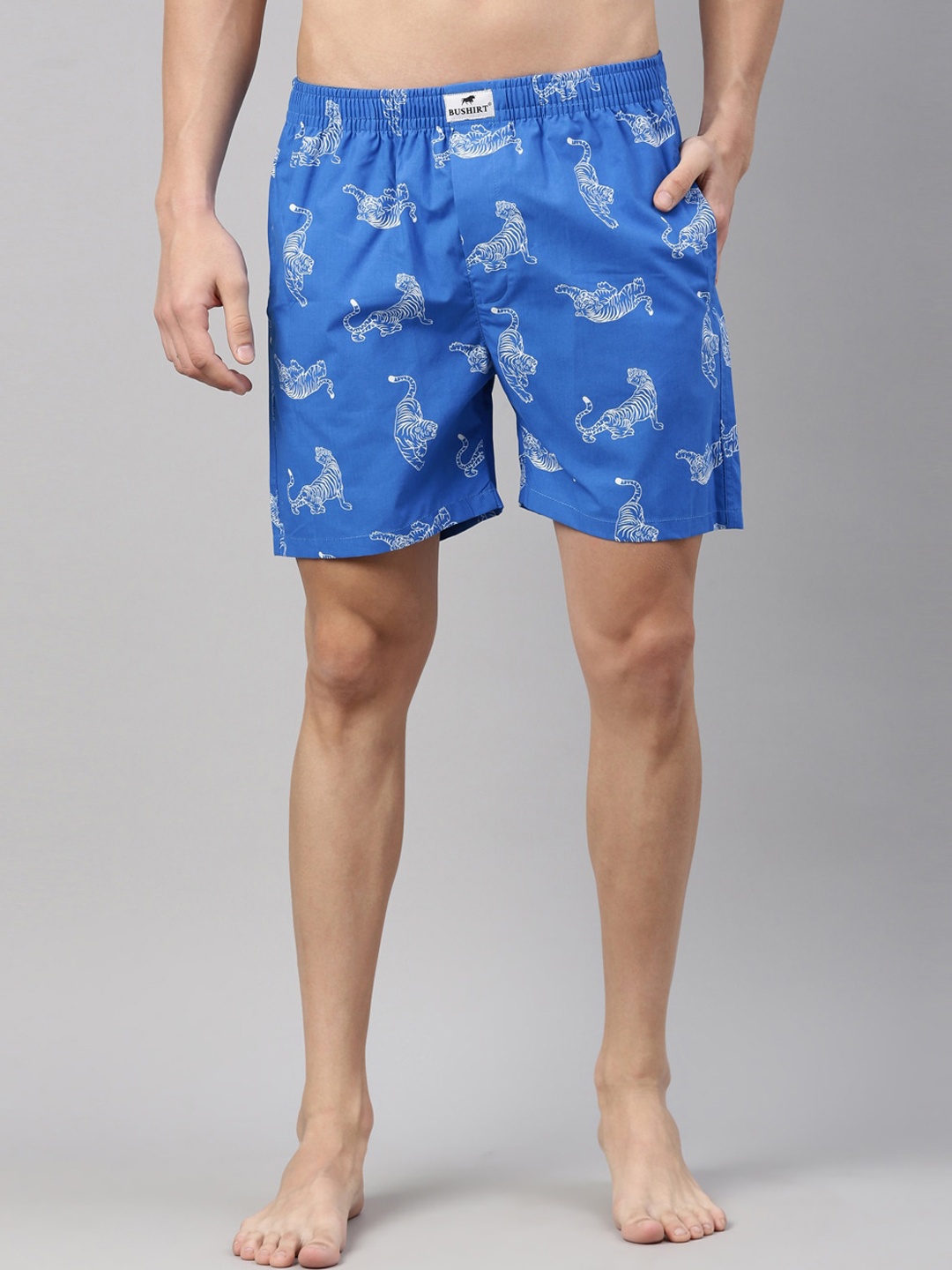 

Bushirt Men Blue Printed Pure Cotton Boxers