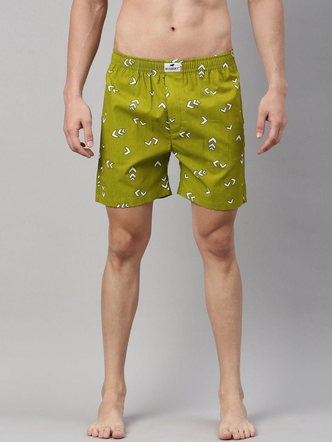 

Bushirt Men Green Printed Pure Cotton Boxers BX00180
