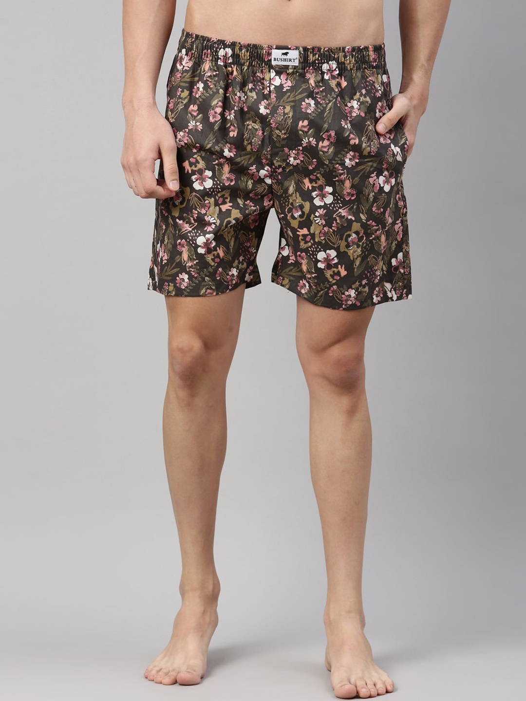 

Bushirt Men Brown Printed Pure Cotton Boxers BX00183