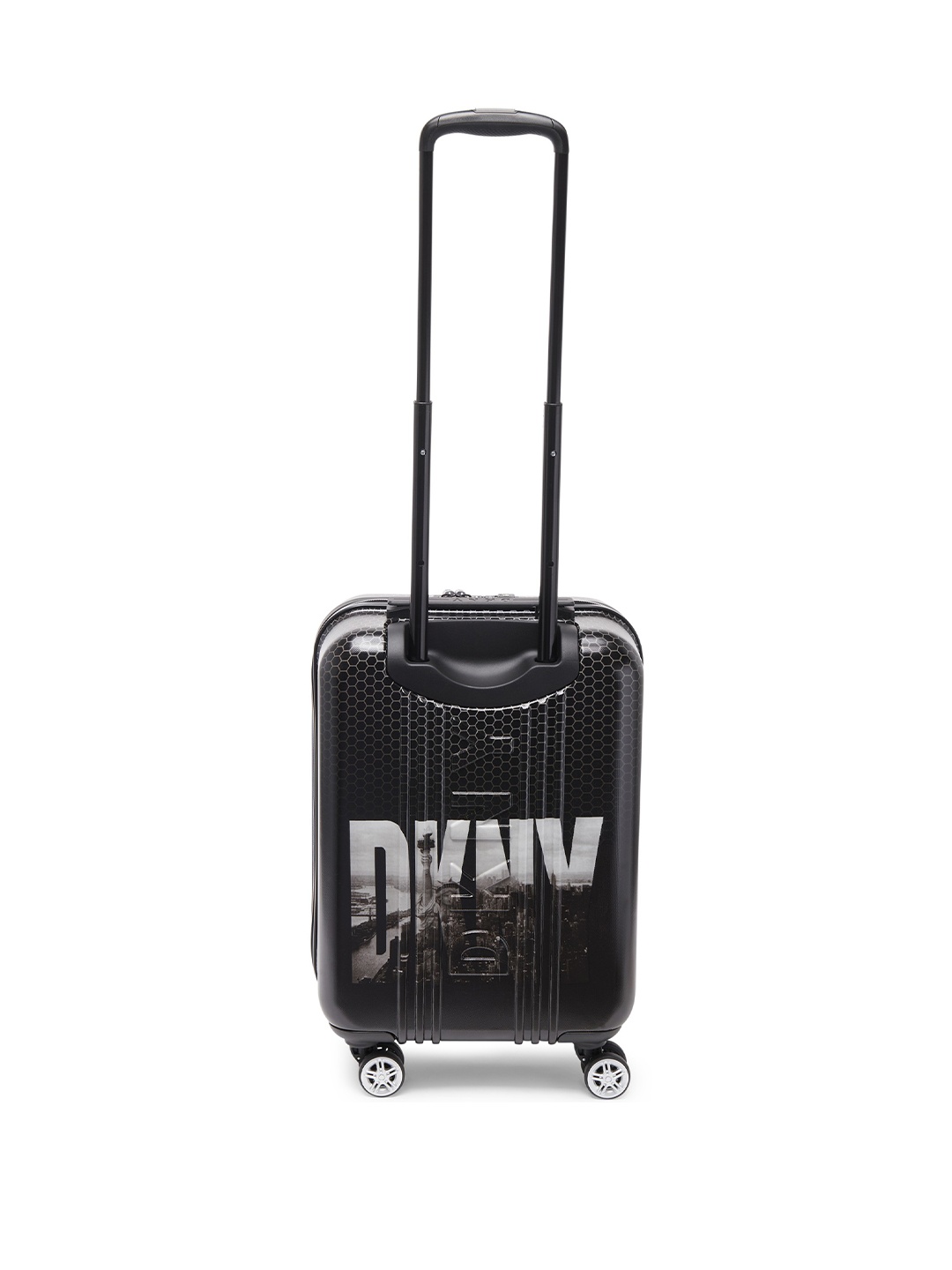 

DKNY Gunmetal SMART Range Printed Hard Cabin Suitcase, Black
