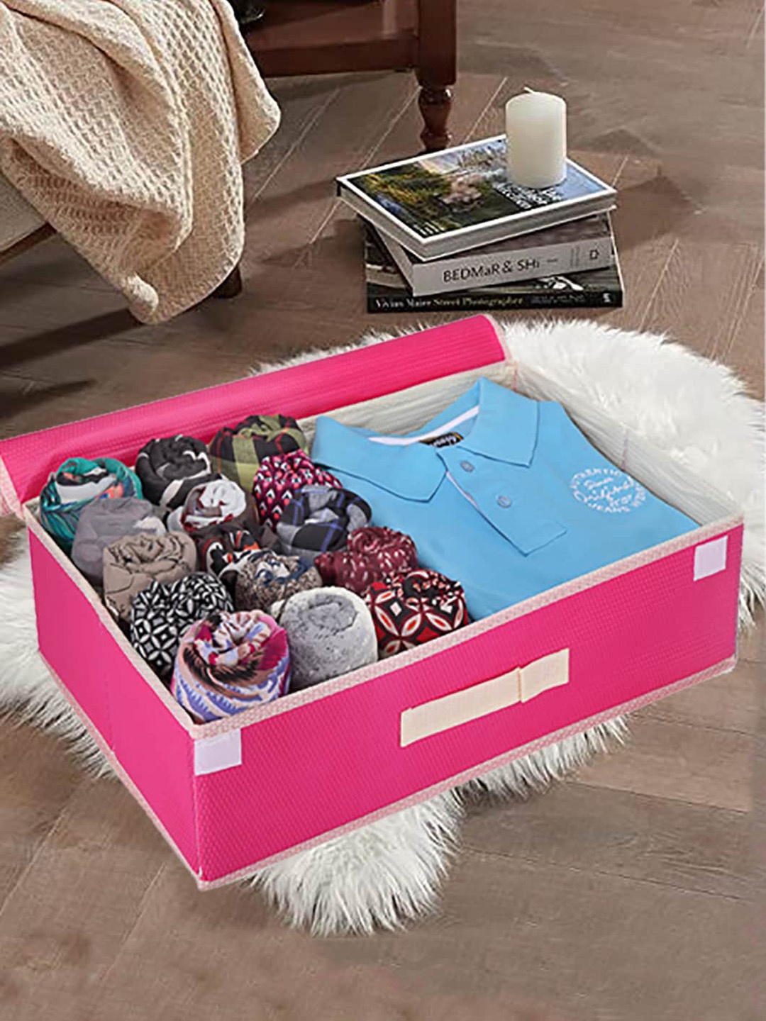 

My Gift Booth Pink & Beige Solid Multi-Utility Organizer