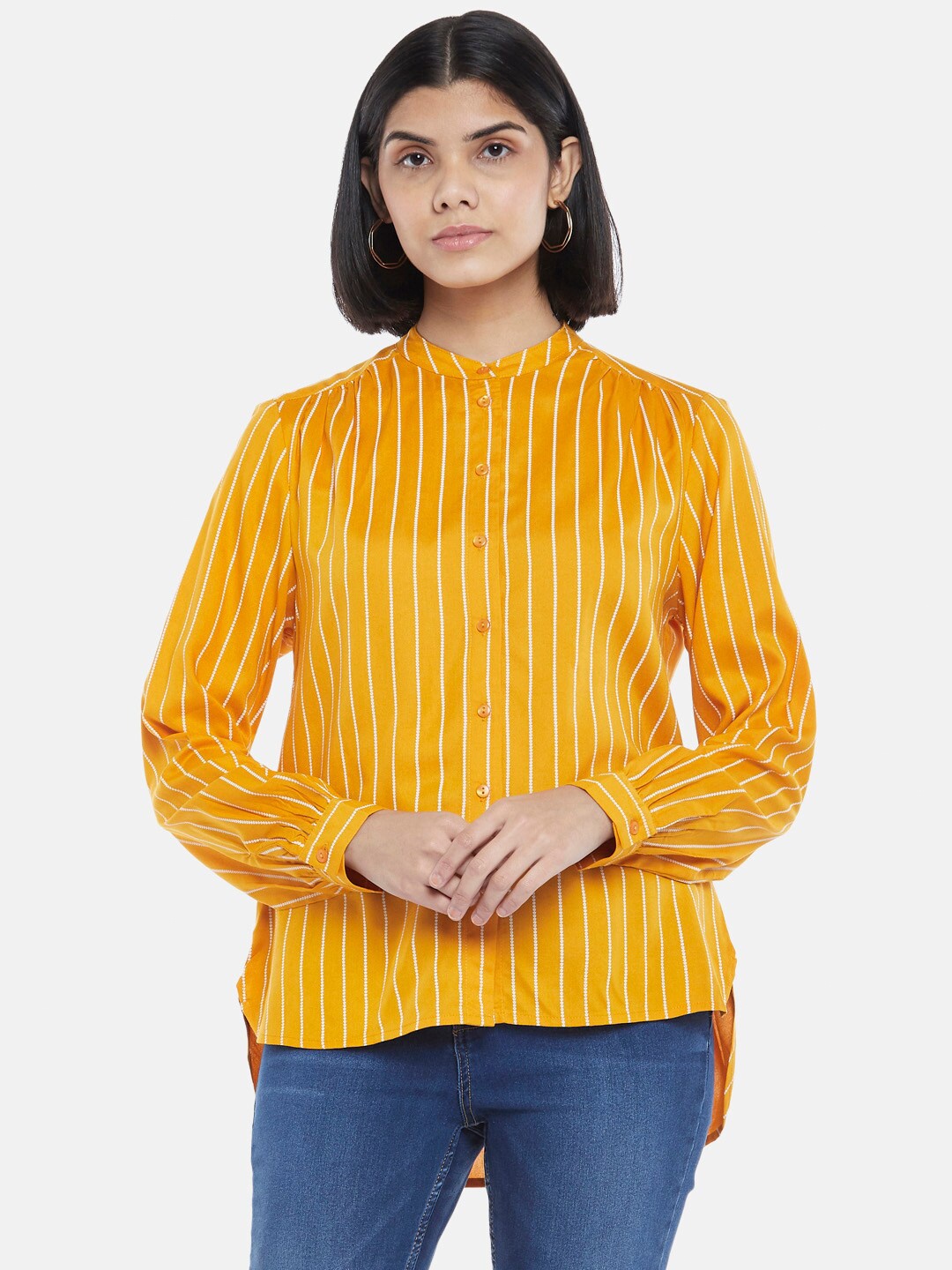 

Honey by Pantaloons Mustard Yellow Striped Top