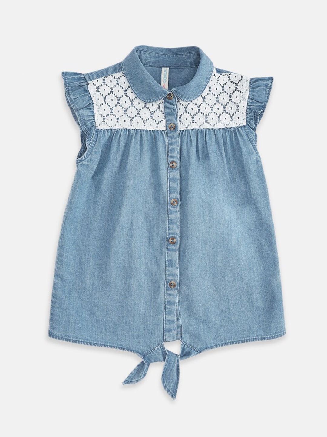 

Pantaloons Junior Blue Denim Shirt Style Top