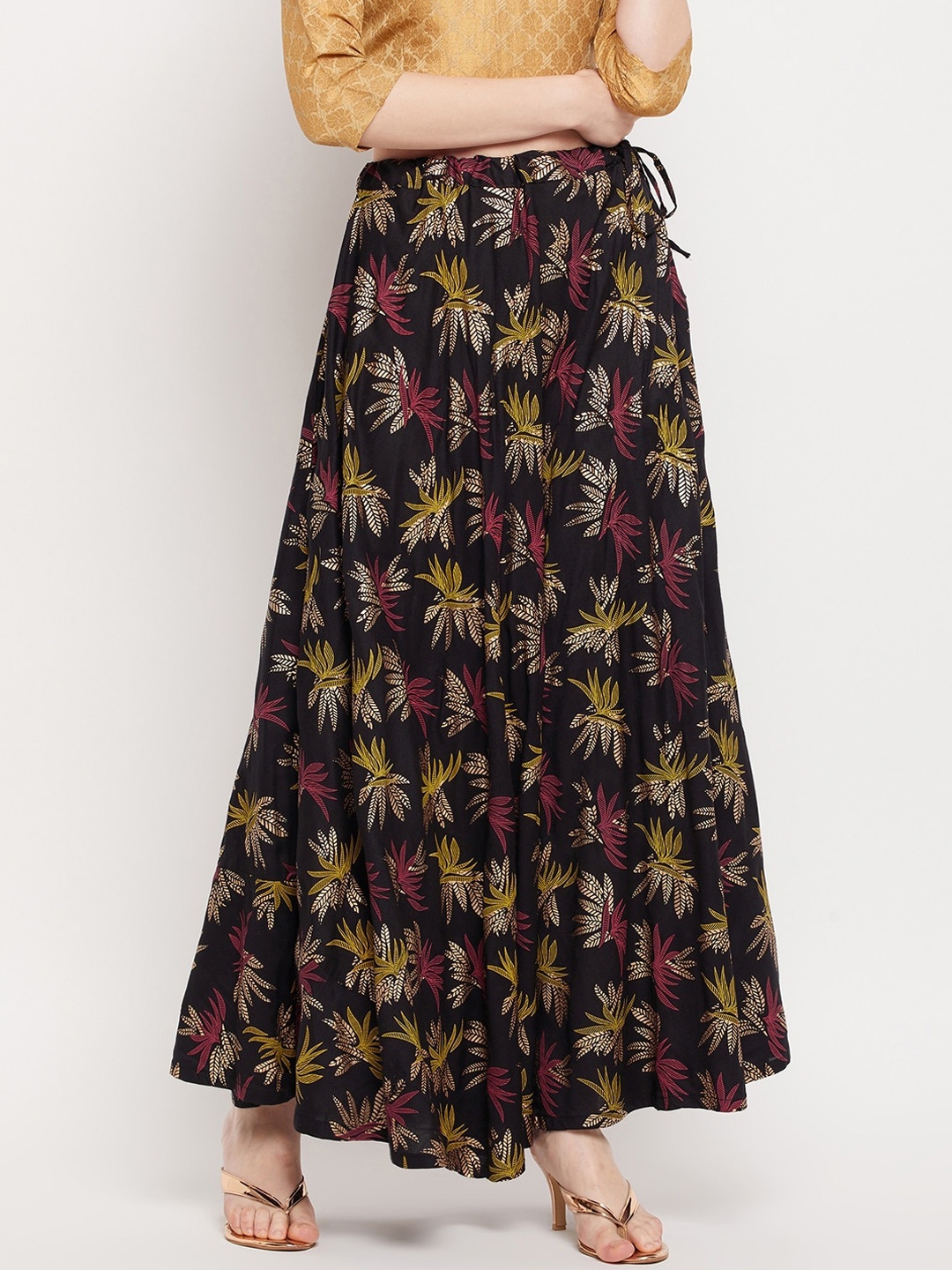 

Clora Creation Black Floral Printed Skirts